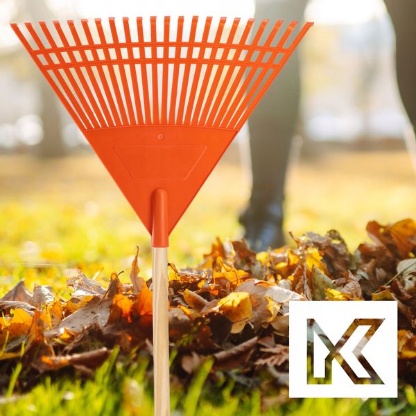 Kada Grabie Ogrodowe Do Liści Trawy Bez Trzonka Plastikowe Pomarańczowe zdjęcie 2