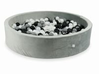 Suchy basen z piłeczkami 600 sztuk 130x30 Velvet szary (czarne, szare, perłowe)