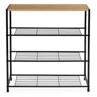 SZAFKA NA BUTY LOFT 3 POZIOMY METALOWA RAMA DEBOWE PÓŁKI