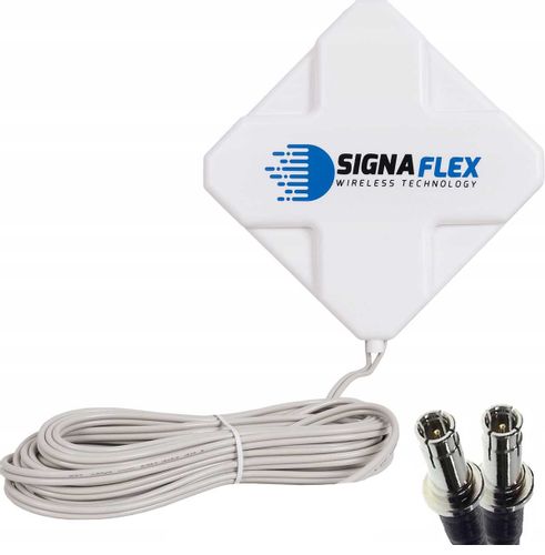 Zestaw Antena Signaflex Mini X-Cross 2X20Dbi 5M Crc9 Biała + Mapa Bts na Arena.pl