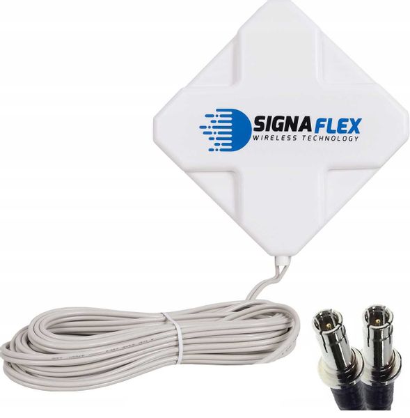 Zestaw Antena Signaflex Mini X-Cross 2X20Dbi 5M Crc9 Biała + Mapa Bts zdjęcie 3