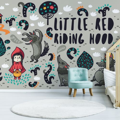 Fototapeta Ścienna Dla Dzieci Bajka Czerwony KAPTUREK Wilk 368cm x 254cm na Arena.pl