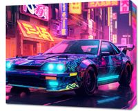 Obraz 60x50cm Nocny Rajd w Neo-Tokio