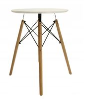 Okrągły stolik MIA fi 60 cm biały skandynawski do salonu