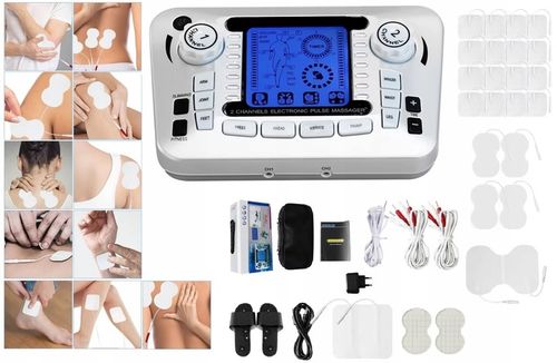 ELEKTROSTYMULATOR TENS EMS ELEKTRODY 3 RODZAJE + BAT na Arena.pl