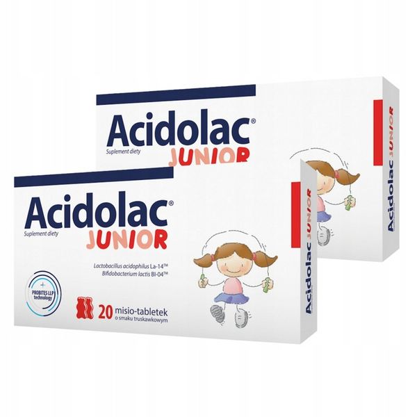 Acidolac Junior 40 tabletek truskawka zdjęcie 1