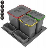 KOSZE NA ŚMIECI + NAKLEJKI REJS PRAKTIKO DO 600mm POTRÓJNY - 1X15L /