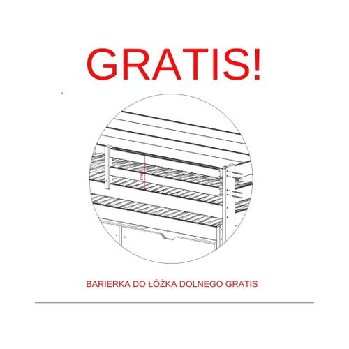 ŁÓŻKO PIĘTROWE GABI 90X200 2- osobowe na Arena.pl