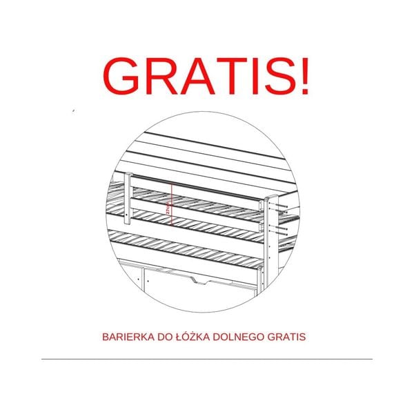 ŁÓŻKO PIĘTROWE GABI 90X200 2- osobowe zdjęcie 2