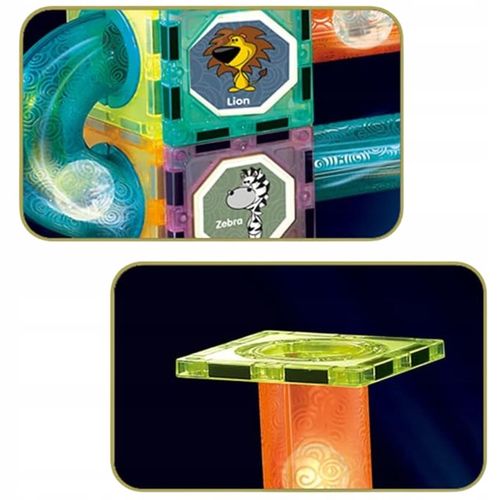 KLOCKI MAGNETYCZNE ŚWIECĄCE STEM 75 ELEMENTÓW TOR KULKOWY LED3+ MAGNA TILES na Arena.pl