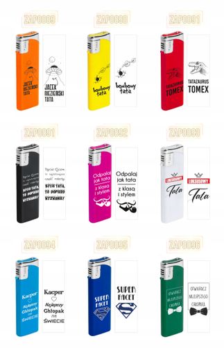 Zapalniczka gazowa z nadrukiem uv prezent twój napis na dzień taty ojca na Arena.pl