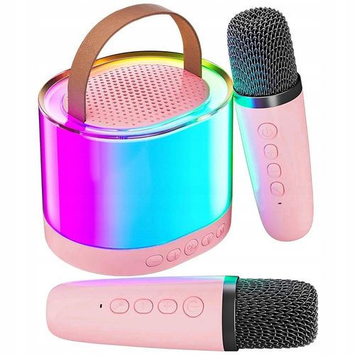MIKROFON GŁOŚNIK BEZPRZEWODOWY RGB ZESTAW DO KARAOKE BLUETOOTH 2 MIKROFONY na Arena.pl
