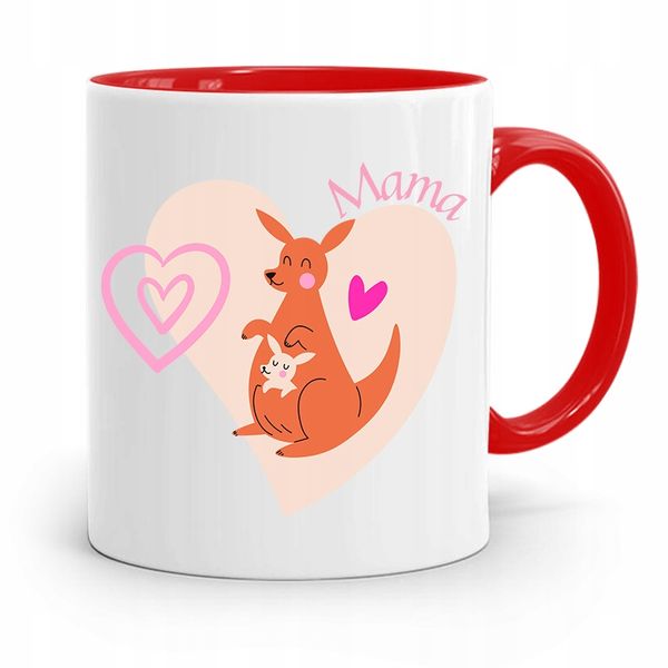 Kubek Czerwony Prezent Dla Mamy Matki Mamusi Mama Z Nadrukiem Ze Zdjęciem zdjęcie 1
