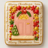 CIASTKO LUKROWANE ŚWIĄTECZNE DRZWI KWADR NO2 ROZ.L RĘCZNIE ROBIONE