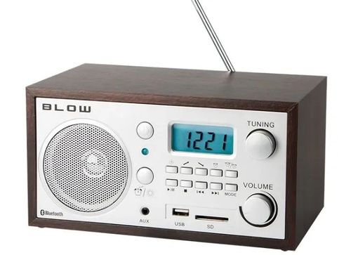 RADIO KUCHENNE BLUETOOTH PRZENOŚNE RETRO LCD ANTENA FM USB SD ZEGAR BUDZIK na Arena.pl