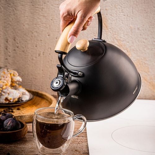 czajnik 2,5l z gwizdkiem kinghoff kh-1999 czarny mat na Arena.pl