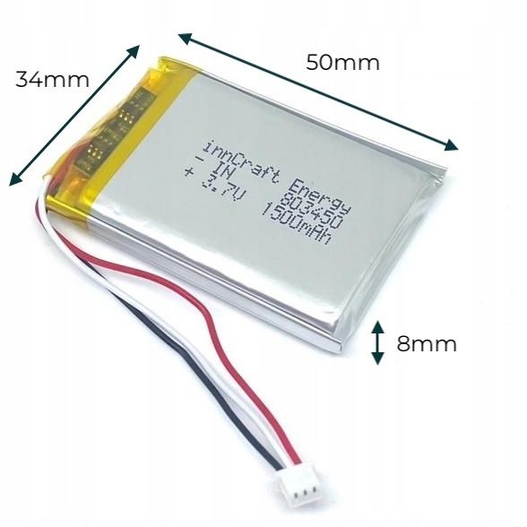 Akumulator Li-Poly innCraft 1500mAh 3.7V NTC 803450 zdjęcie 2