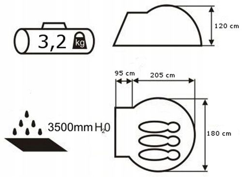 NAMIOT ACCO 3 PRO ACAMPER 3500mm + GRATIS na Arena.pl