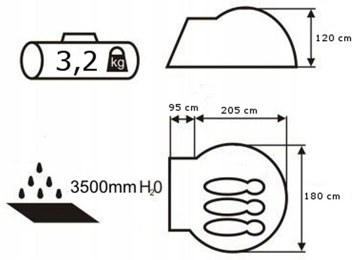 NAMIOT ACCO 3 PRO ACAMPER 3500mm + GRATIS zdjęcie 9