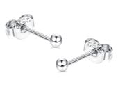 Delikatne srebrne kolczyki wkrętki gładkie kulki kuleczki 3mm balls srebro 925 SLBALL_3MM