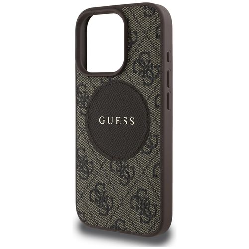 Etui Guess 4G Circle Classic Logo        MagSafe do iPhone 16 Pro brązowy na Arena.pl