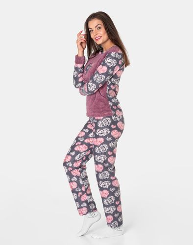 Ciepła Gruba Piżama Damska Futerko Polar Koszulka Spodnie Opaska ! 0370 r M na Arena.pl