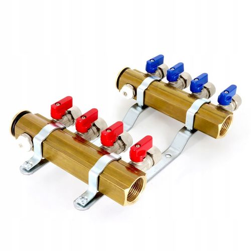 Rozdzielacz C.O. 4 obwodów zaworki PEX odpowietrzniki DO GRZEJNIKÓW na Arena.pl