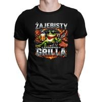 Żajebisty kierownik grilla - męska koszulka na prezent M Czarny T-shirt