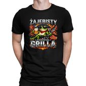 Żajebisty kierownik grilla - męska koszulka na prezent M Czarny T-shirt