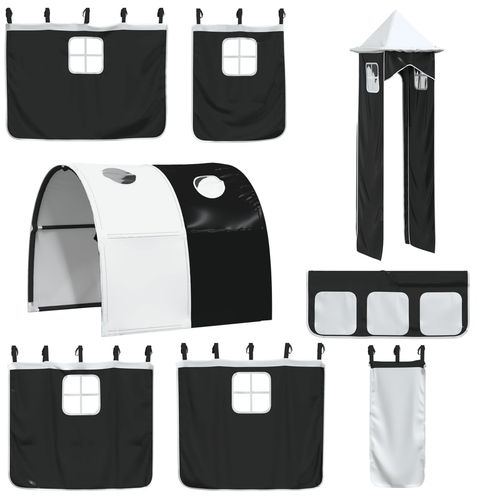 Łóżko na antresoli, ze zjeżdżalnią i zasłonkami, 80x200 cm na Arena.pl