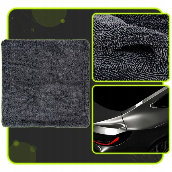 PUSZYSTY GRUBY RĘCZNIK Z MIKROFIBRY DO OSUSZANIA LAKIERU SAMOCHODU 1200GSM zdjęcie 3