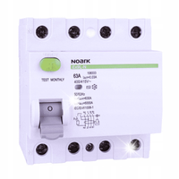 NOARK Wyłącznik różnicowoprądowy 4P 63A 30mA typ AC Ex9L-N 108333