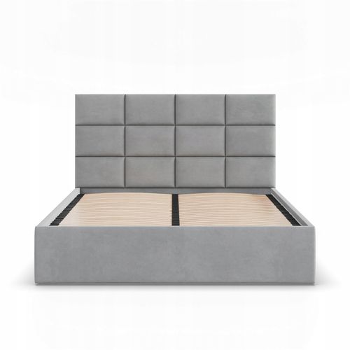 Łóżko Ramowe YORK JASNY SZARY Tapicerowane Podwójne 160x200 VELVET na Arena.pl