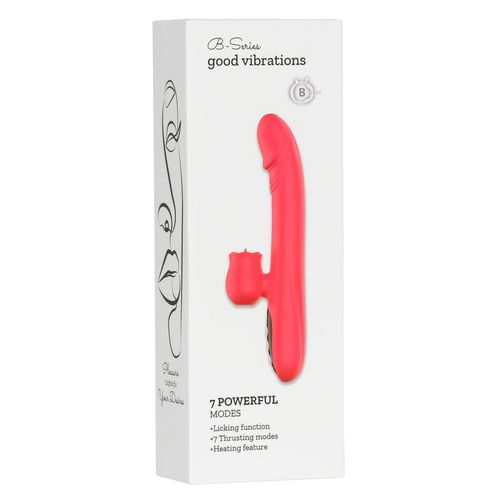 Silicone Vibrator 7 Powerful Modes - Licking, 7 ThrustingHeating, Red na Arena.pl