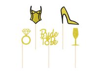 Pikery dekoracyjne, Wieczór Panieński, złote, 10 cm, 6 szt.