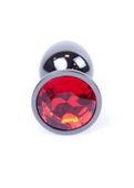 plug-jewellery dark silver plug- red