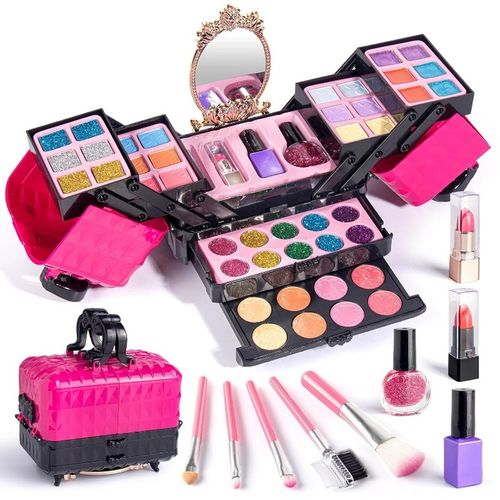ZESTAW KOSMETYKÓW DO MAKIJAŻU I PAZNOKCI KUFEREK MAKE UP PREZENT DLA DZIECI na Arena.pl