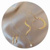 Duży zloty komplet biżuterii damskiej pozłacany perła zestaw wyjątkowy