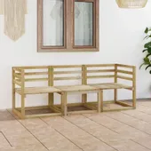 Ogrodowa sofa 3-osobowa, impregnowane na zielono drewno sosnowe