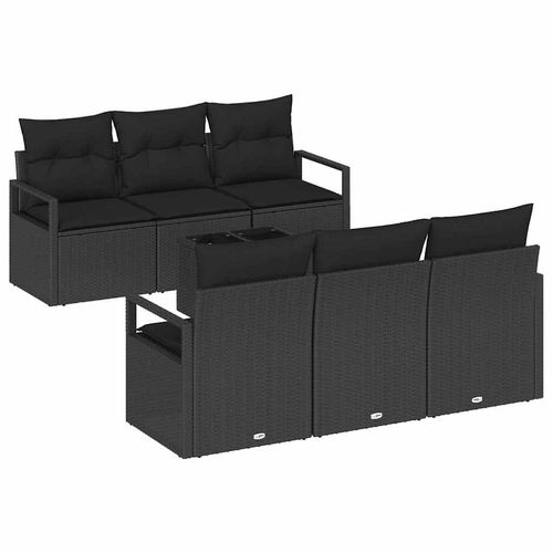Zestaw Sof na Ogród z poduszką 7 pcs Czarny 55 x 55 x 37 cm na Arena.pl