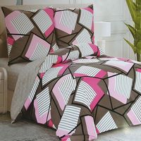 ELWAY satyna bawełniana 160x200cm RÓŻOWE KWADRATY 4945