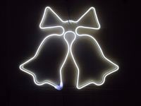 GWIAZDA DZWONKI DUŻE OZDOBA ŚWIĄTECZNA NEON LED NA STAŁE ZIMNO BIAŁY 62 cm