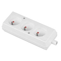 gniazdo potrójne 16a 250v rozbieralne z/u białe - vt-302-0031
