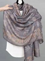 Elegancki szal ciemny brąz orientalne wzory 07