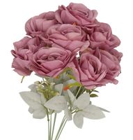 SZTUCZNE KWIATY ROŚLINY RÓŻA RÓŻE BUKIET GĘSTY XXL 50CM