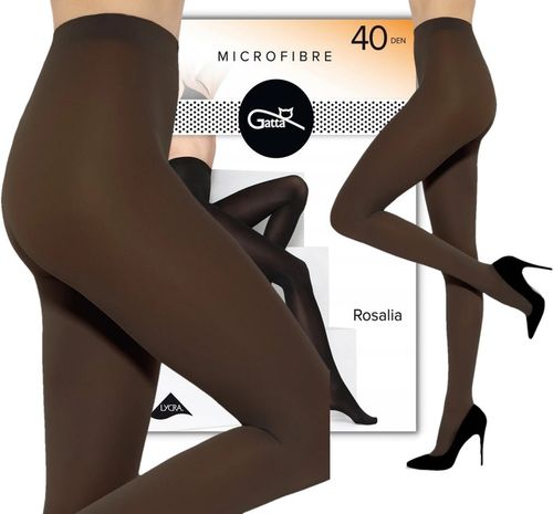 Rajstopy kryjące Gatta gładkie miękka mikrofibra 40DEN ROSALIA 5-XL brązowe na Arena.pl