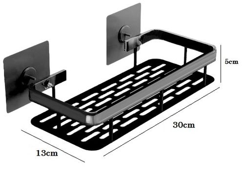 PÓŁKA ŁAZIENKOWA WISZĄCA POD PRYSZNIC 2 SZT LOFT CZARNA na Arena.pl