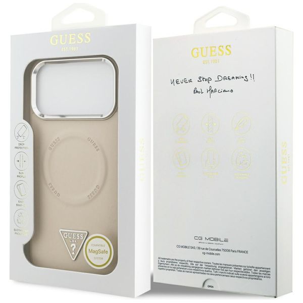 etui guess triangle logo magsafe do      iphone 17 pro beżowy zdjęcie 8