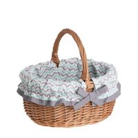 Kosz na zakupy z wikliny eko torba wiklinowy kosz na grzyby obszyty 42x34 H23/36 cm