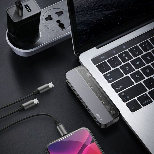 BASEUS TRANSPARENT ADAPTER TYPE-C TO MULTI PORT 5IN1 GREY na Arena.pl